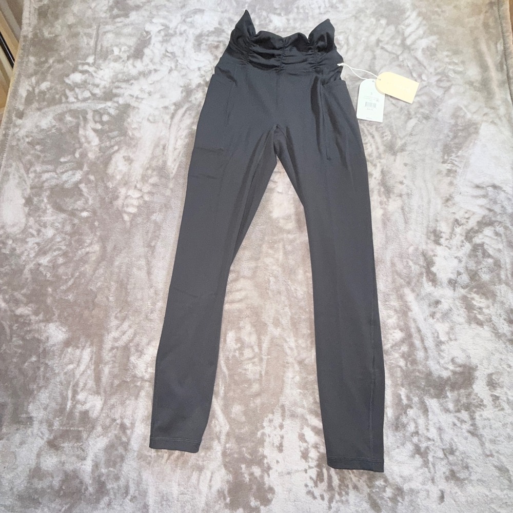 Blogilates Ruched Waist Legging Women S Black New High Rise Pockets